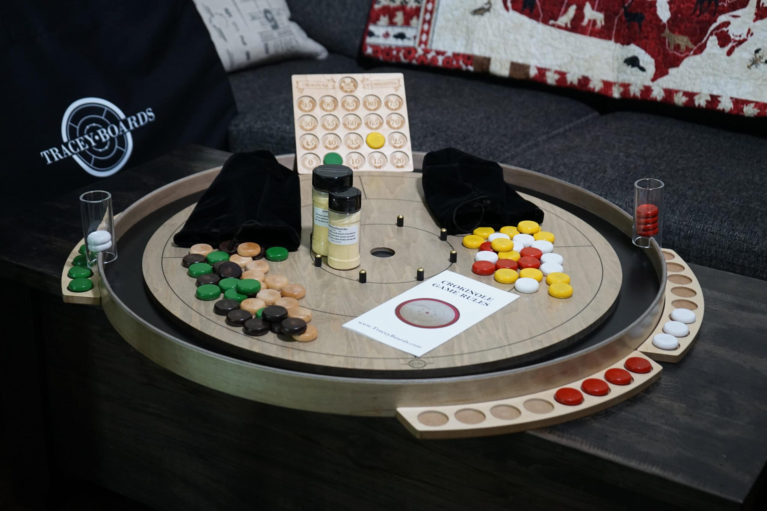 a Greyrock Crokinole board