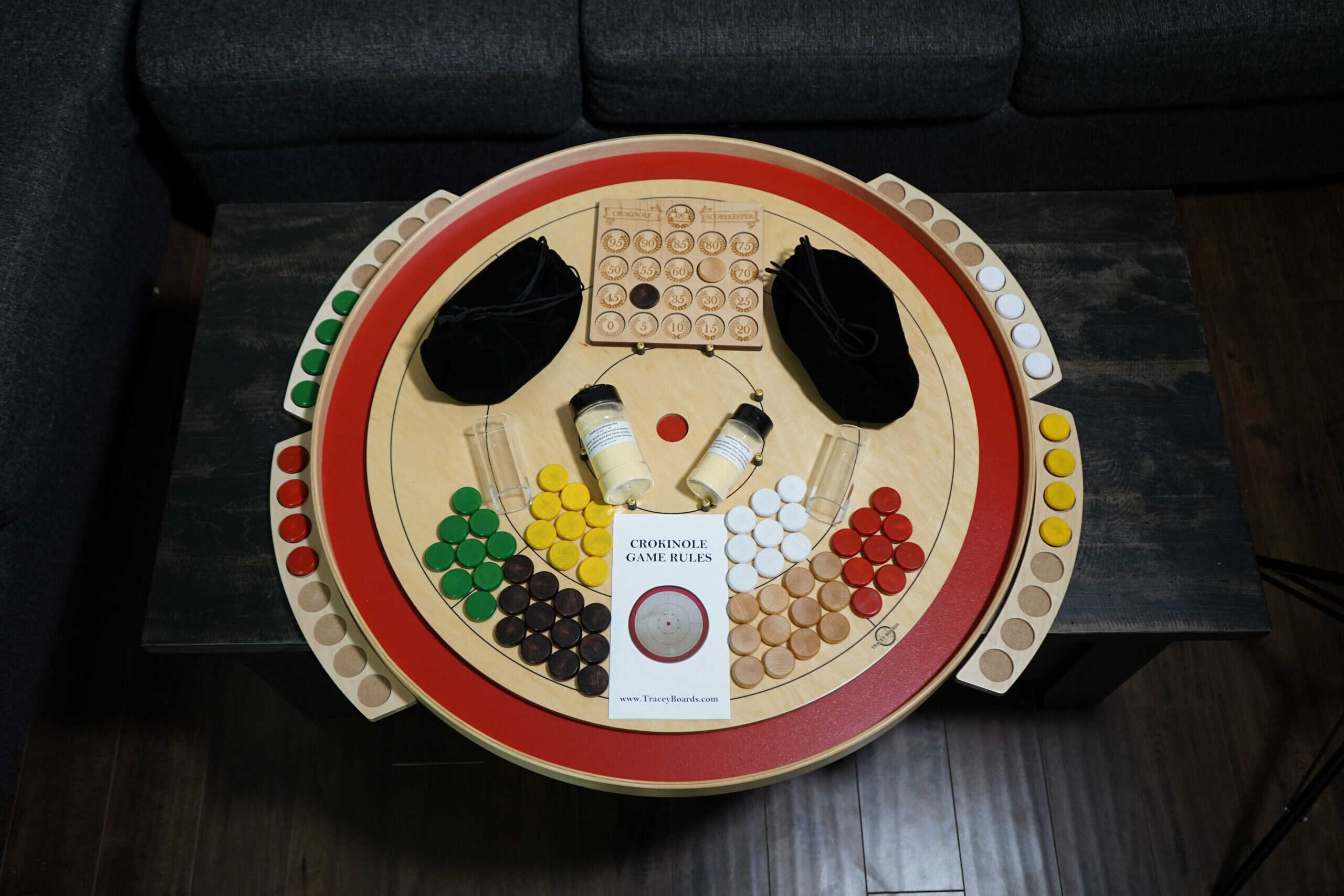 Red Crokinole Board - Ultimate Package - Image 3